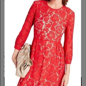 Mare Mare By Anthropologie Persephone red lace mini dress